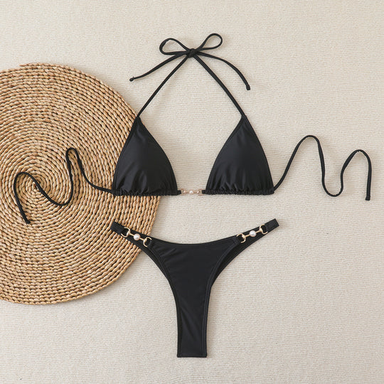 Damen Triangel-Bikini mit eleganten Verzierungen EB