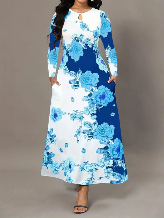 Damen Maxikleid mit floralen Mustern EB