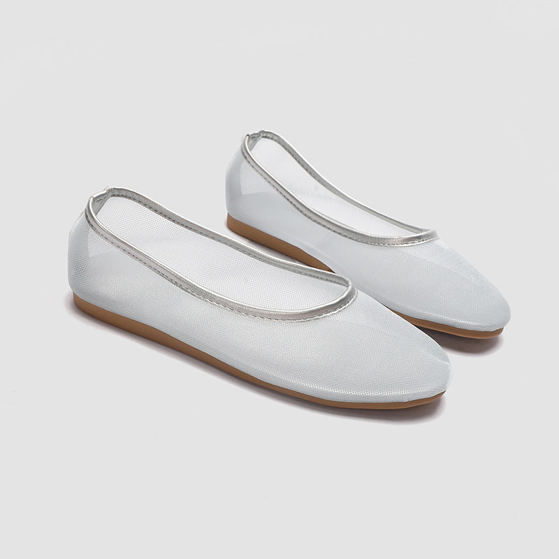Damen Ballerinas aus atmungsaktivem Netzmaterial mit elegantem Silikonrand EB