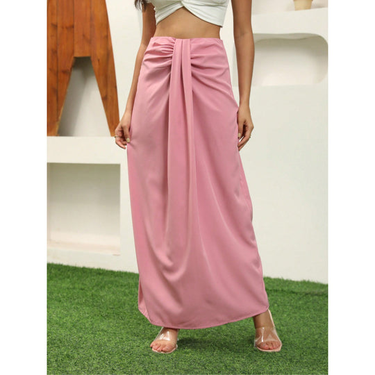 Damen Maxirock mit Raffungen und eleganter Schleife EB