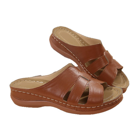Damen bequeme Clogs mit offenem Zehenbereich und elastischen Bändern EB