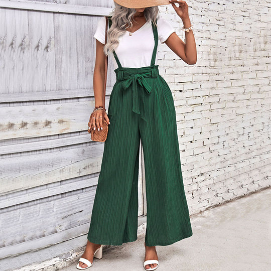 Damen Culotte-Jumpsuit mit verstellbaren Trägern und elegantem Kordelzug EB