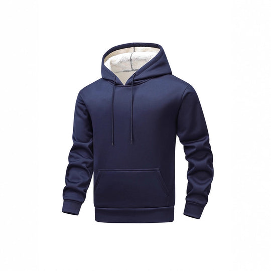 Herren Fleece-Kapuzenpullover mit Sherpa-Innenfutter und Kängurutasche EB