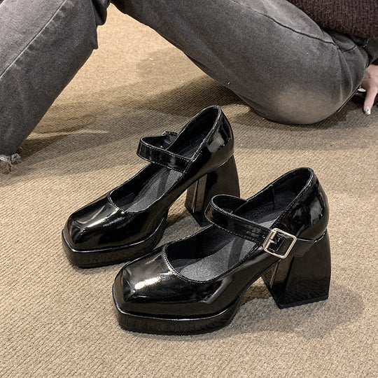 Damen elegante Plateau-Pumps mit Perlen-Detail EB