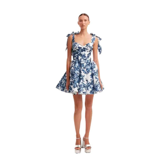 Damen Verspieltes Minikleid mit floralem Design und raffinierten Trägern EB