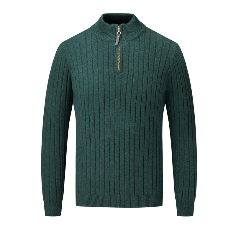 Herren Pullover mit modernem Stehkragen und ergänzendem Reißverschluss EB