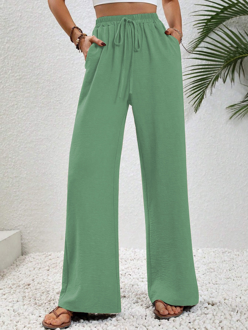 Damen Weite Palazzo-Hose mit elastischem Bund und praktischen Seitentaschen EB
