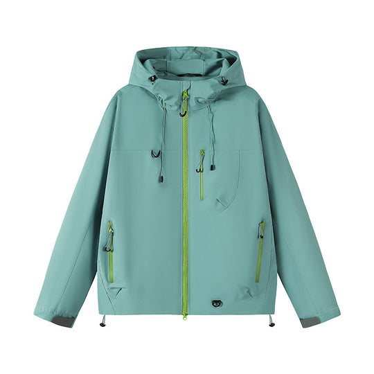 Damen technische Outdoor-Jacke mit Material und verstellbarem Kapuzensystem EB