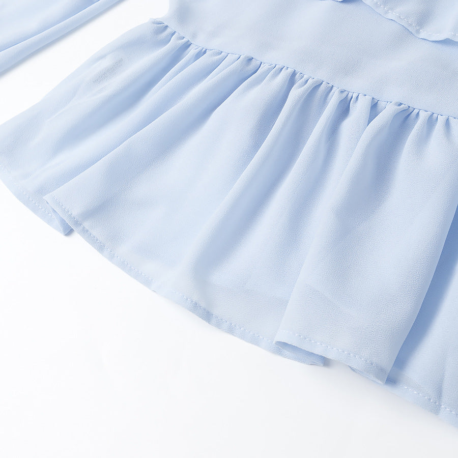 Damen elegante leichte Bluse mit Rüschenelementen EB