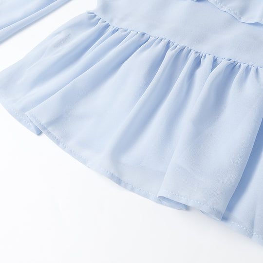 Damen elegante leichte Bluse mit Rüschenelementen EB