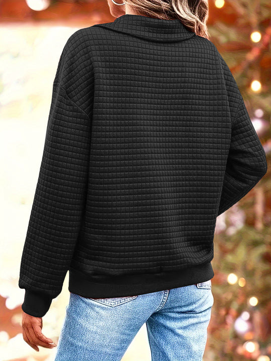 Damen Pollover mit strukturiertem Material und Kragen EB
