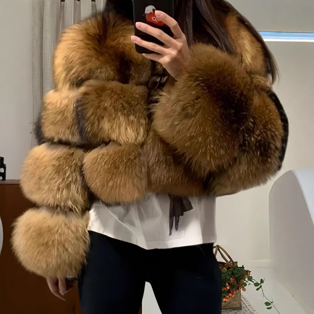 Damen kuschelige Pelzjacke EB
