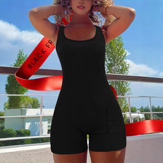 Damen ärmelloses Strickkleid mit Taschen EB