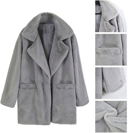 Damen kuscheliger Teddy-Mantel EB