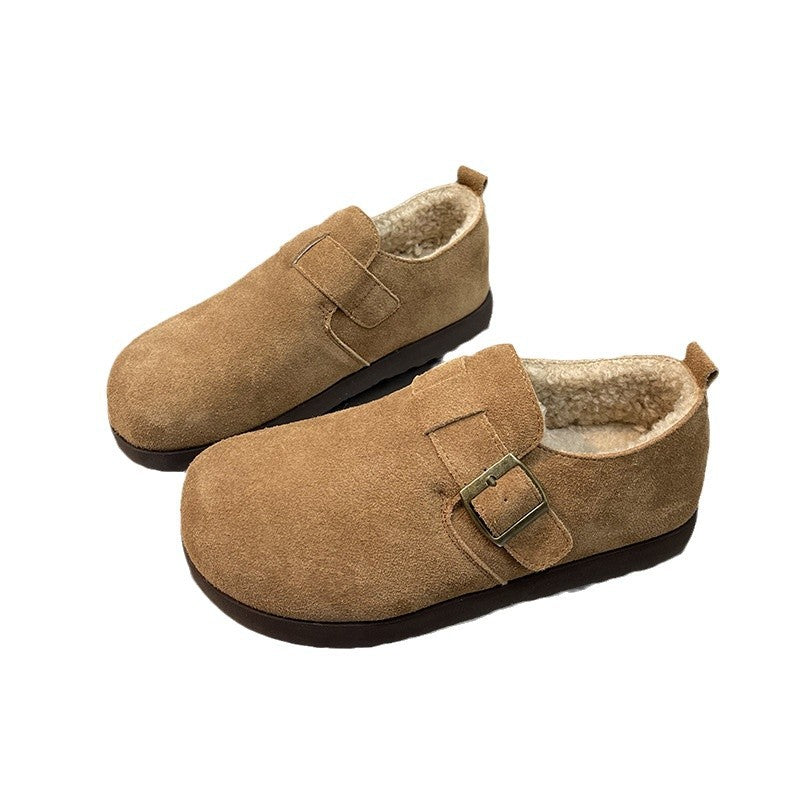 Damen Komfortable Clogs aus weichem Wildleder mit kuscheligem Innenfutter EB