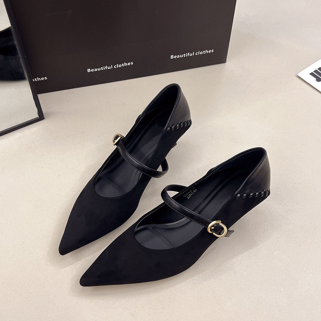 Damen elegante Mary Jane Pumps mit modischer Schnalle EB