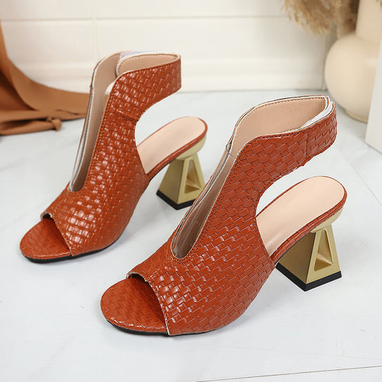 Damen Plateau-Pumps mit elegantem Riemendesign und rechteckigem Absatz EB