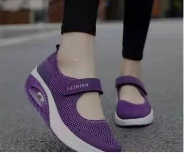 Damen Komfortable und modische Sneakers mit praktischen Klettverschluss EB