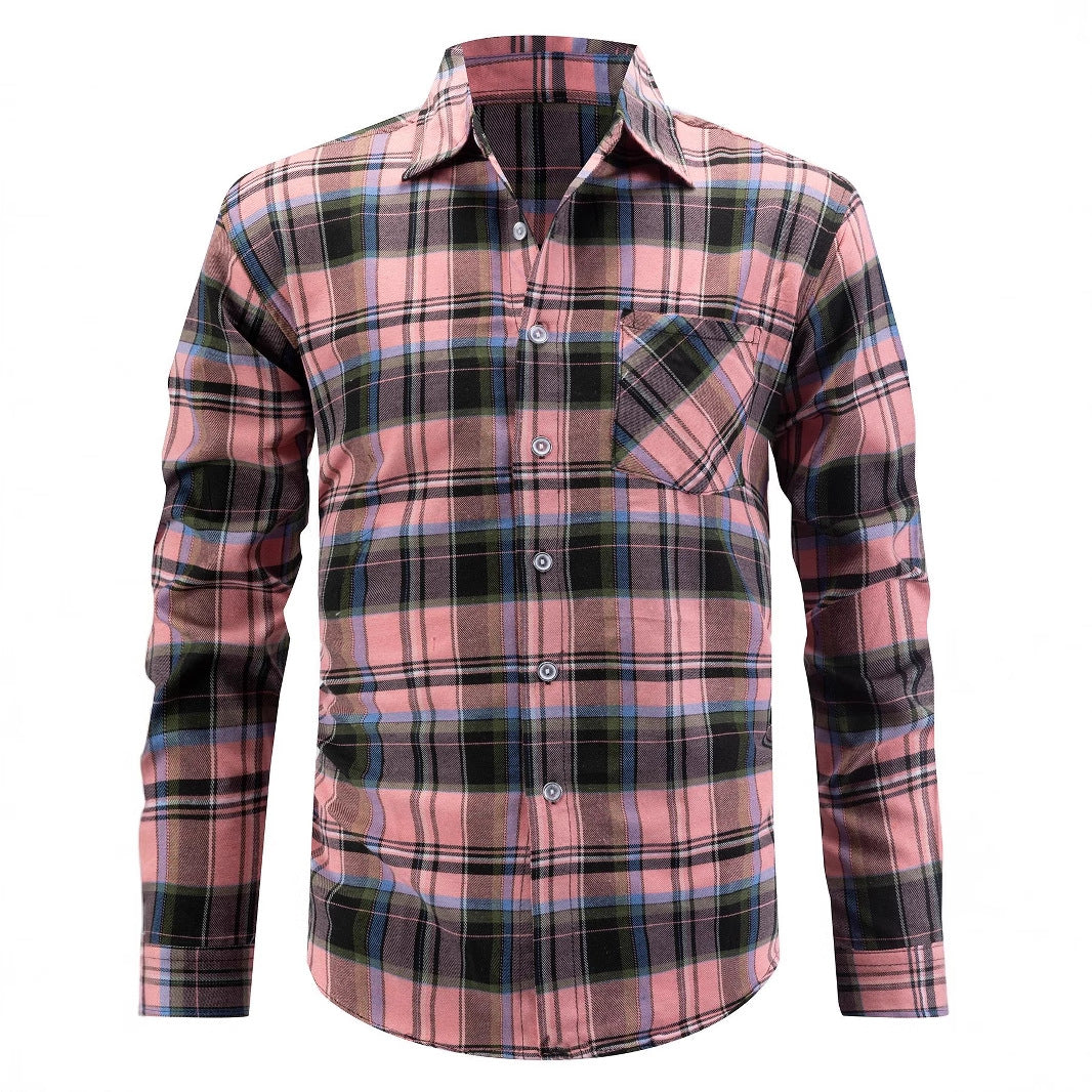 Damen modisches und bequemes Flanellhemd mit kariertem Muster EB