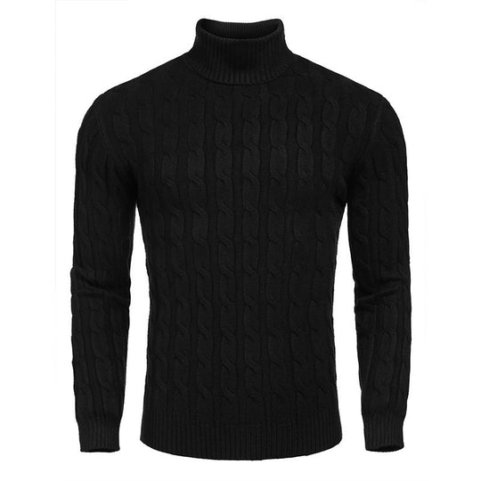 Herren modischer Rollkragenpullover mit strukturierter Strickoptik EB