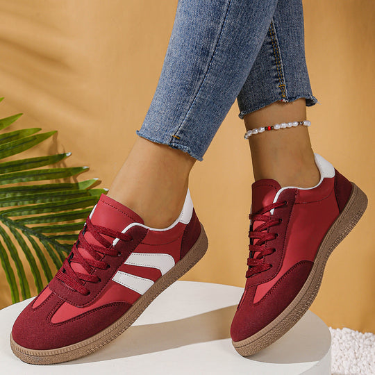 Damen Freizeit-Sneaker mit modischem Obermaterial und rutschfester Laufsohle EB