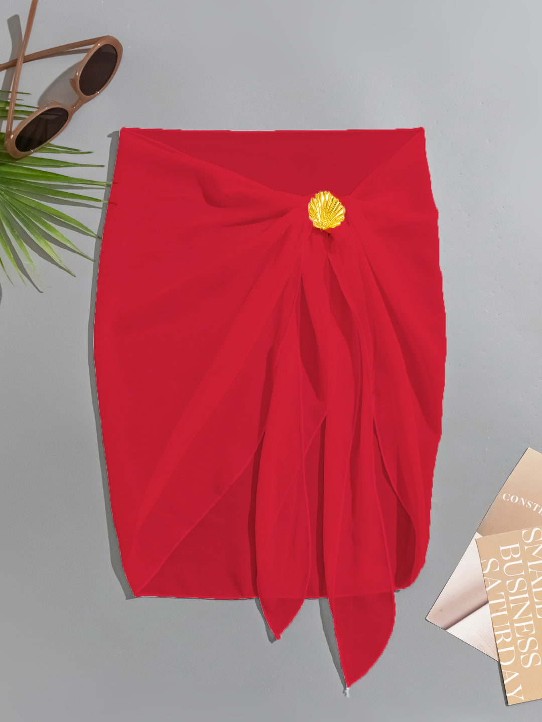Damen Strandrock mit raffiniertem Knoten und dekorativer Muschelapplikation EB