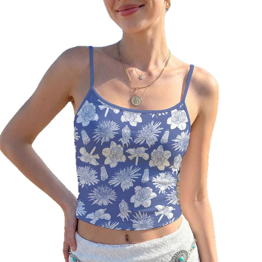 Damen Crop-Top mit buntem Mandala-Design EB