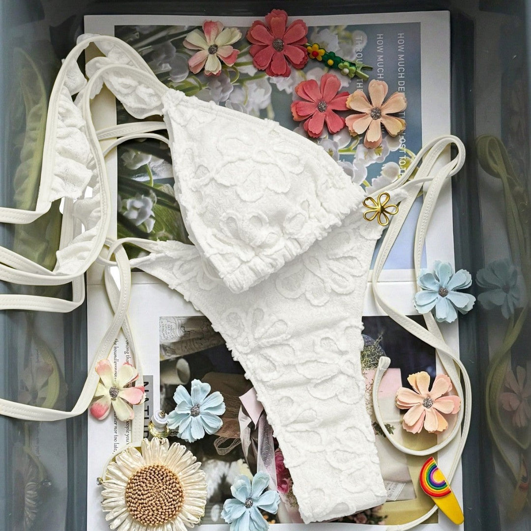 Damen Blumenverziertes Bikini-Set EB