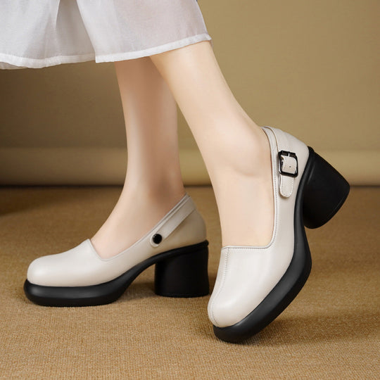 Damen Pumps mit elegantem Blockabsatz und modischem Riemen EB