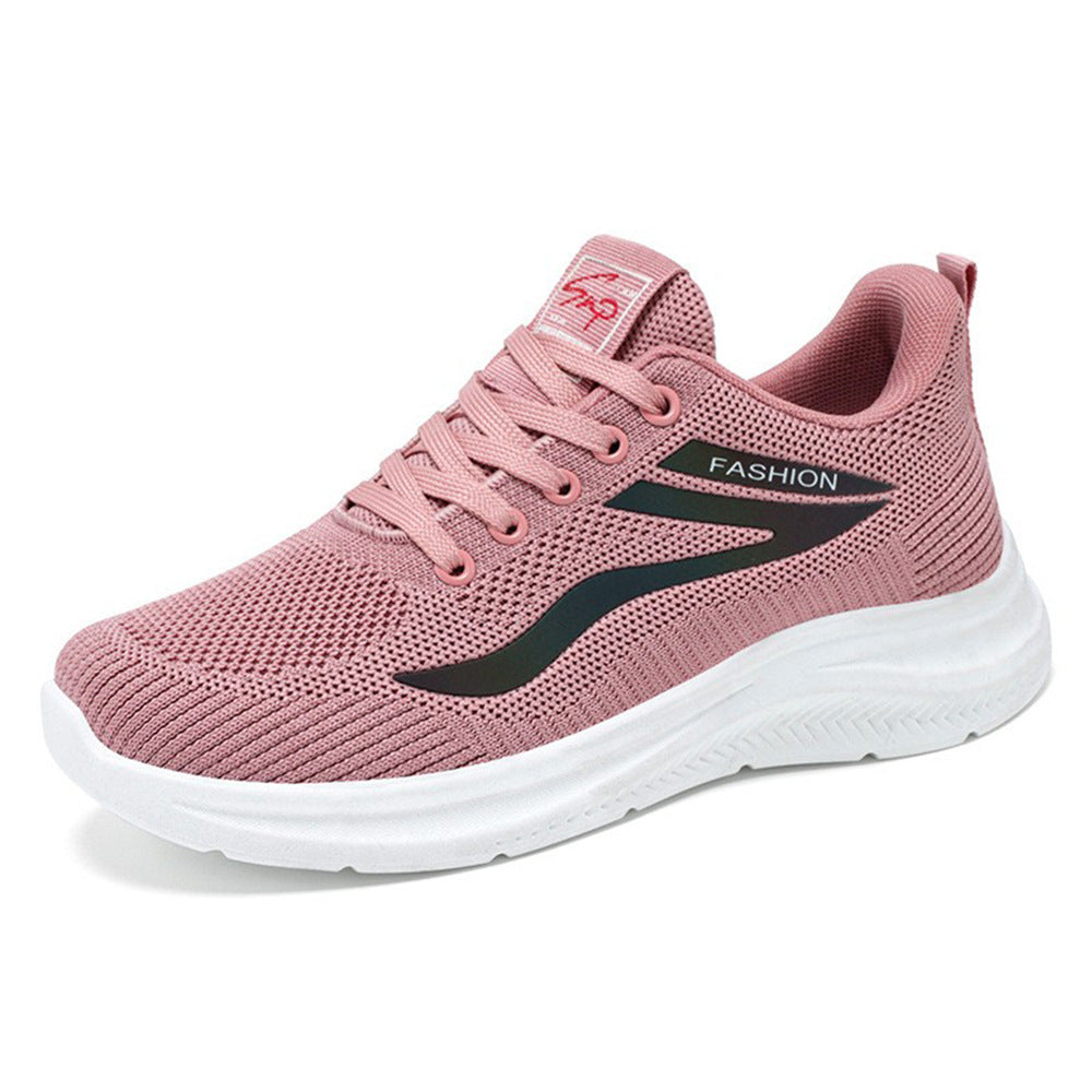 Damen nan ultraleichter Strick-Fitness-Sneaker mit nahtlosem Atmungsnetz, stoßdämpfender EVA-Wabenlaufsohle und verstärkter Zehenkappe EB