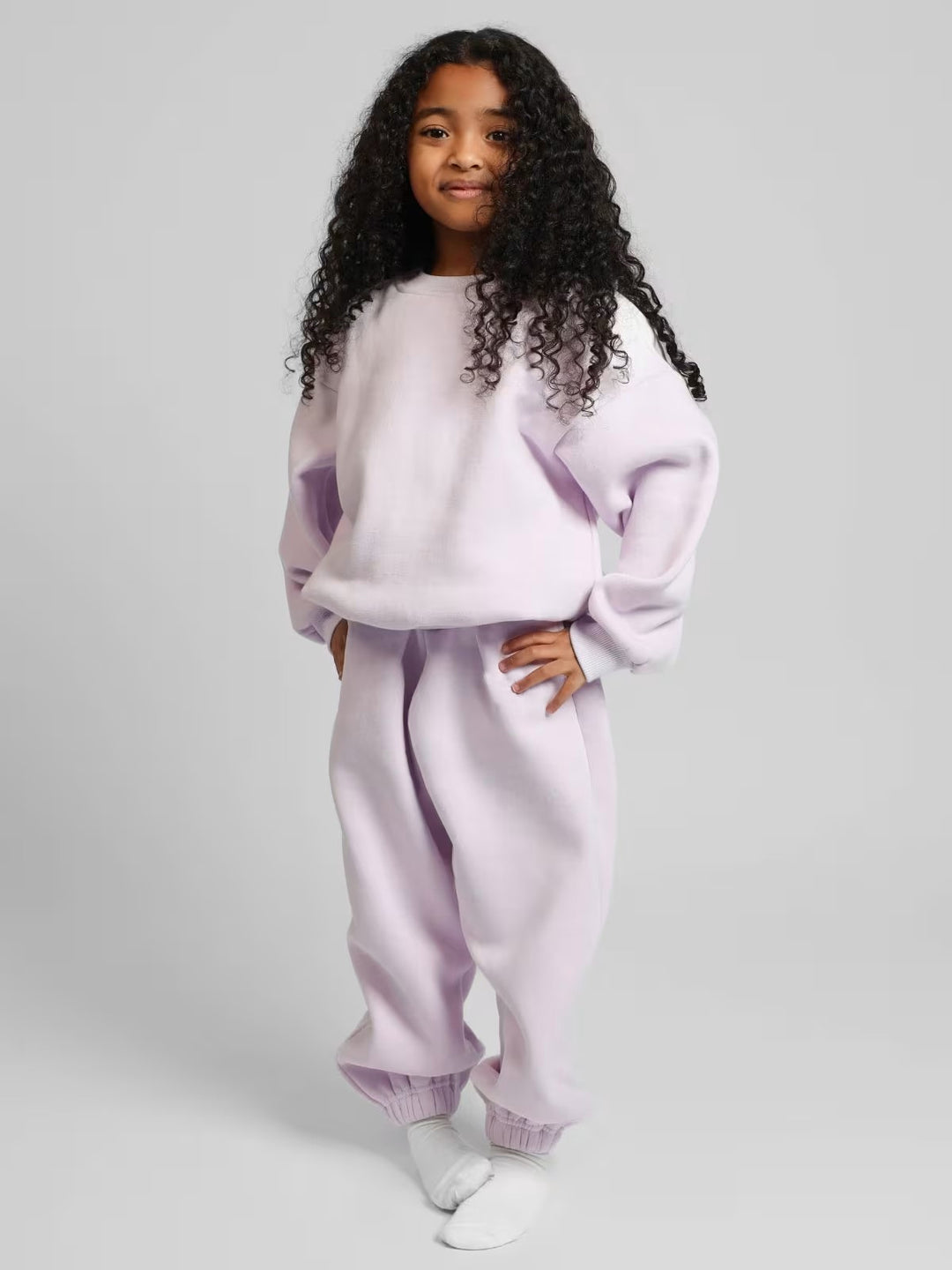 Damen lässiges Sweat-Set mit voluminösem Oberteil und bequemen Jogginghosen EB