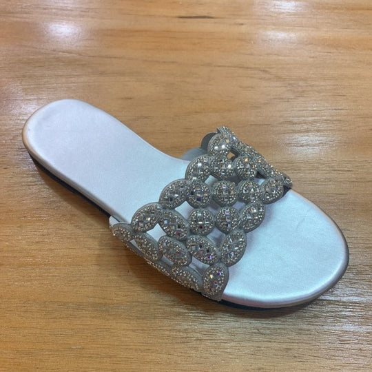 Damen elegante Riemchen-Sandalen mit funkelnden Schmuckelementen EB