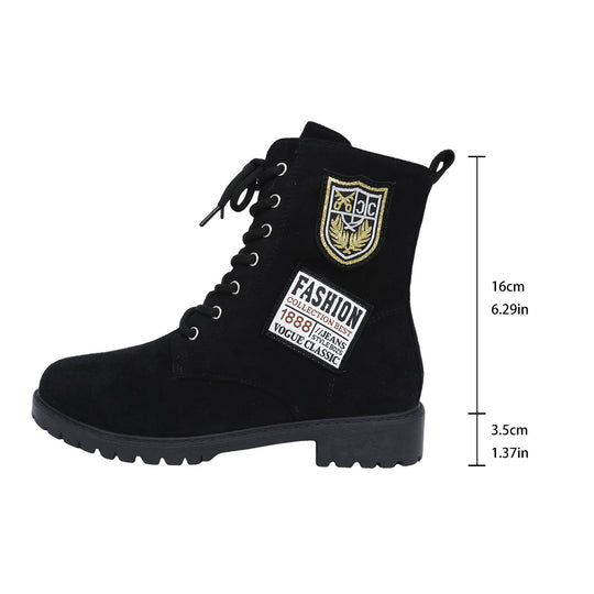 Damen Schnürstiefeletten mit modischem Patch-Design EB
