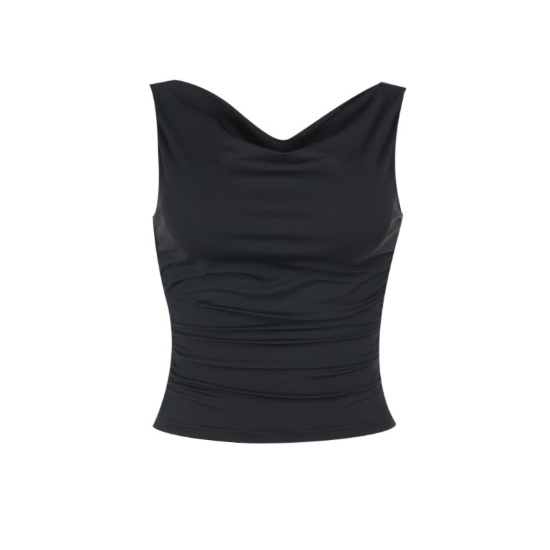 Damen figurbetontes Top mit asymmetrischem Ausschnitt und angenehmem Stretch EB