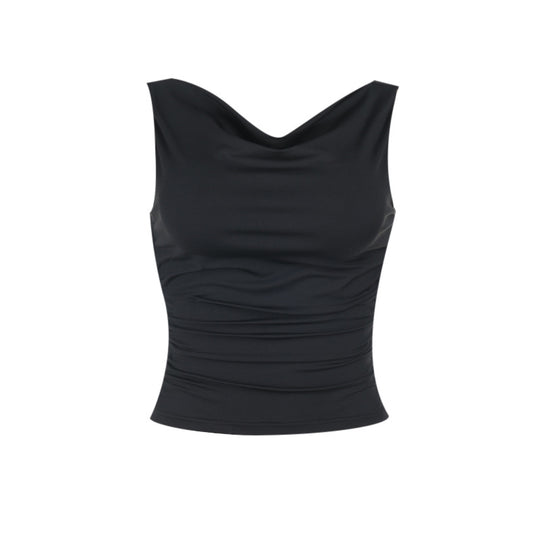 Damen figurbetontes Top mit asymmetrischem Ausschnitt und angenehmem Stretch EB