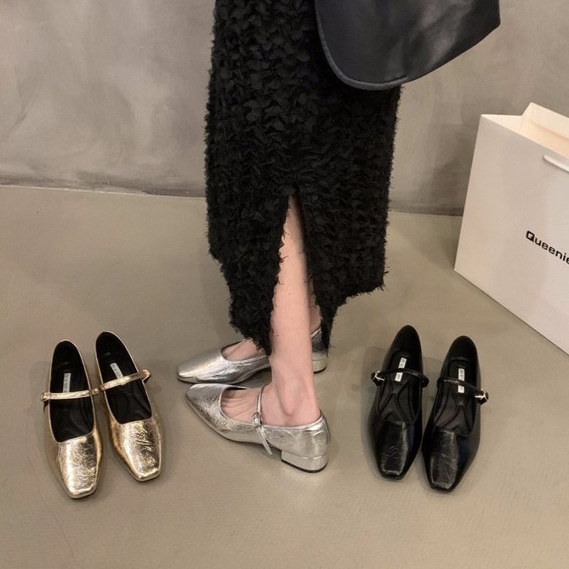 Damen Elegante Slingback-Ballerinas mit modischem Glanz EB