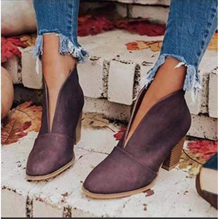 Damen modische Ankle Boots mit offenem Design und blockierendem Absatz EB