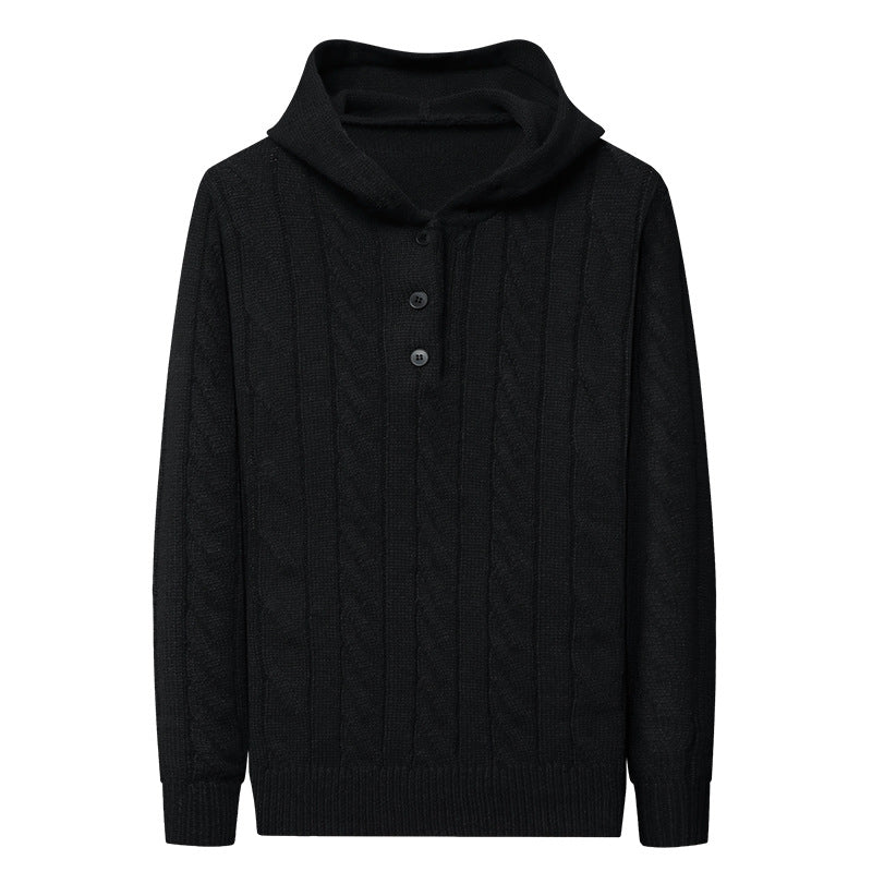 Herren Kapuzenpullover mit strukturierter Strickoptik EB