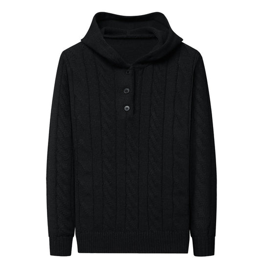 Herren Kapuzenpullover mit strukturierter Strickoptik EB
