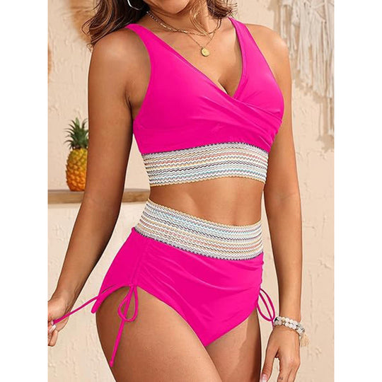 Damen Bikini-Set mit modischem Wickeldesign und verstellbaren Trägern EB