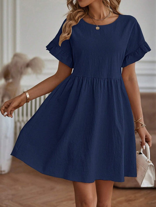 Damen Sommerliches Kleid mit Rüschendetails und lässiger Silhouette EB
