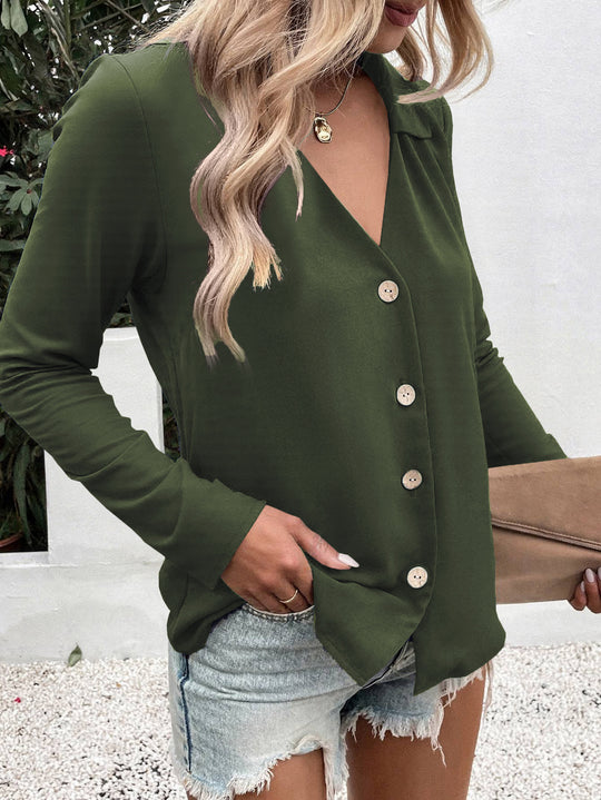 Damen Elegante Bluse mit Knopfleiste EB