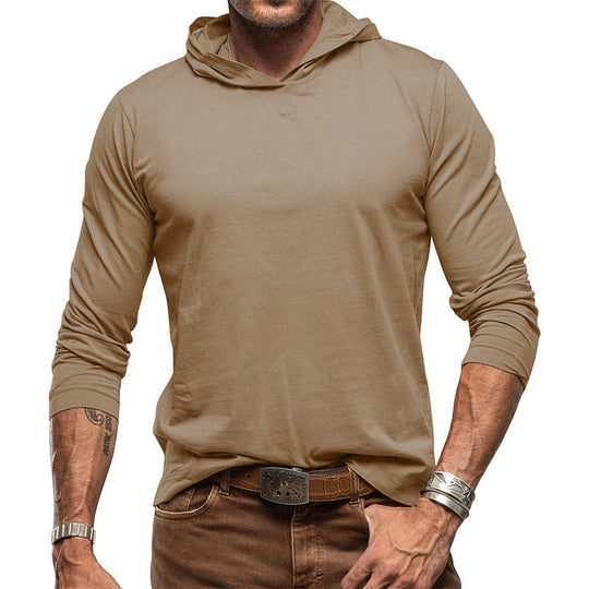EB | Kapuzenpullover Slim Fit Langarm Leichter Baumwollstrick Minimalistischer Stil
