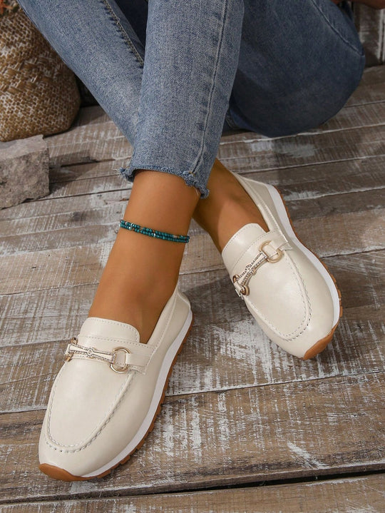 Damen Elegante Mokassins mit modischem Schnallen-Detail EB