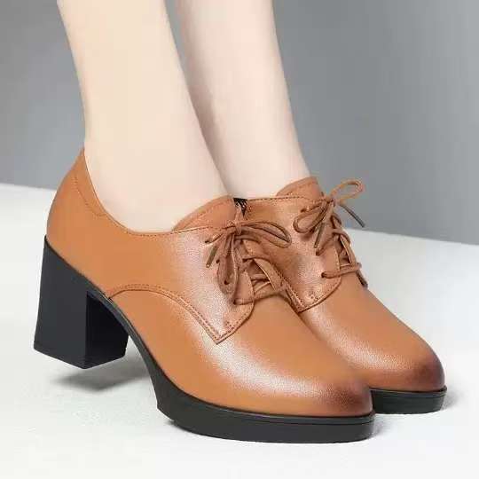 Damen Elegante Schnürstiefeletten mit modischem Blockabsatz und rutschfester Sohle EB