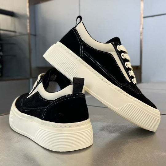 Damen sportive Sneakers mit erhöhtem Plateau und weichem Innenfutter EB