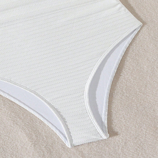 Damen Einteiler Badeanzug mit modischem Wickeldesign und aufregenden Cut-Out-Details EB