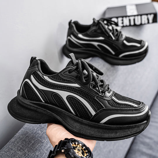 Damen Sportliche Trend Sneakers mit atmungsaktivem Mesh und dämpfender Sohle EB