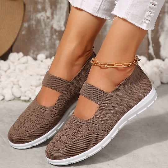 Damen Atmungsaktive und flexible Ballerinas mit elastischem Riemen EB