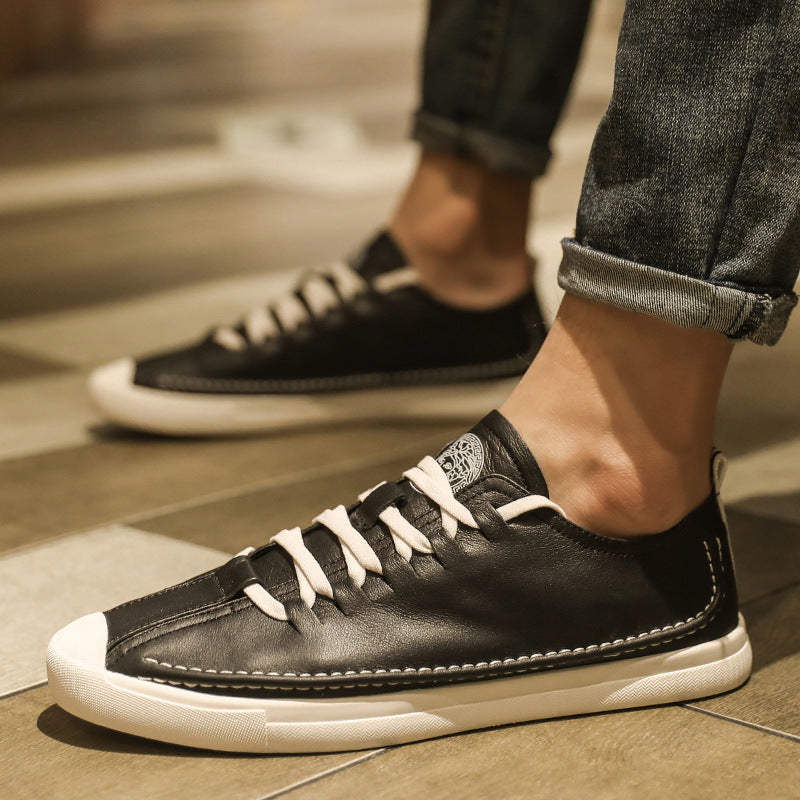 Damen Modische Sneakers mit hochwertiger Leder-Oberfläche und bequemem Innenfutter EB